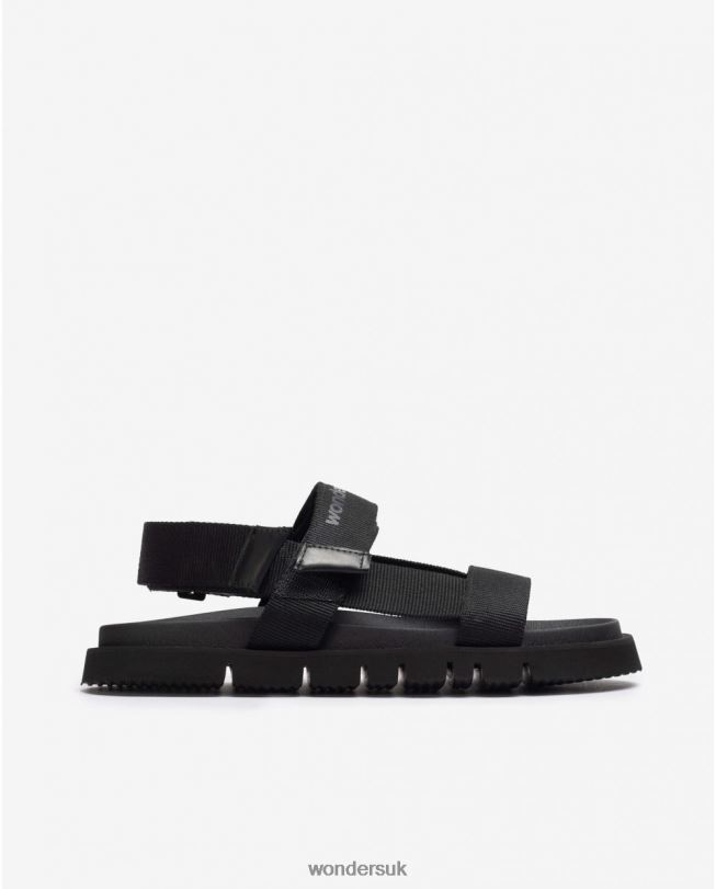 Footwear VZ2PD351 Men Wonders Negro Black Velcro Sandal