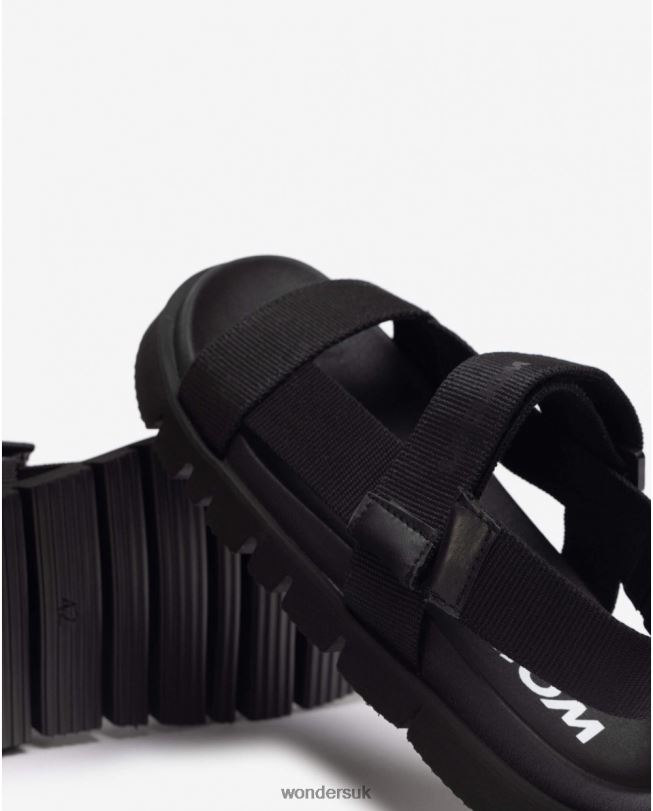 Footwear VZ2PD351 Men Wonders Negro Black Velcro Sandal