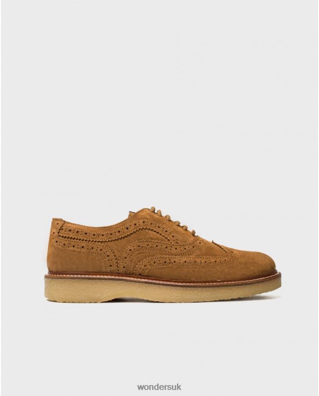 Footwear VZ2PD361 Men Wonders Camel Leather Shoe With Brogue Detail