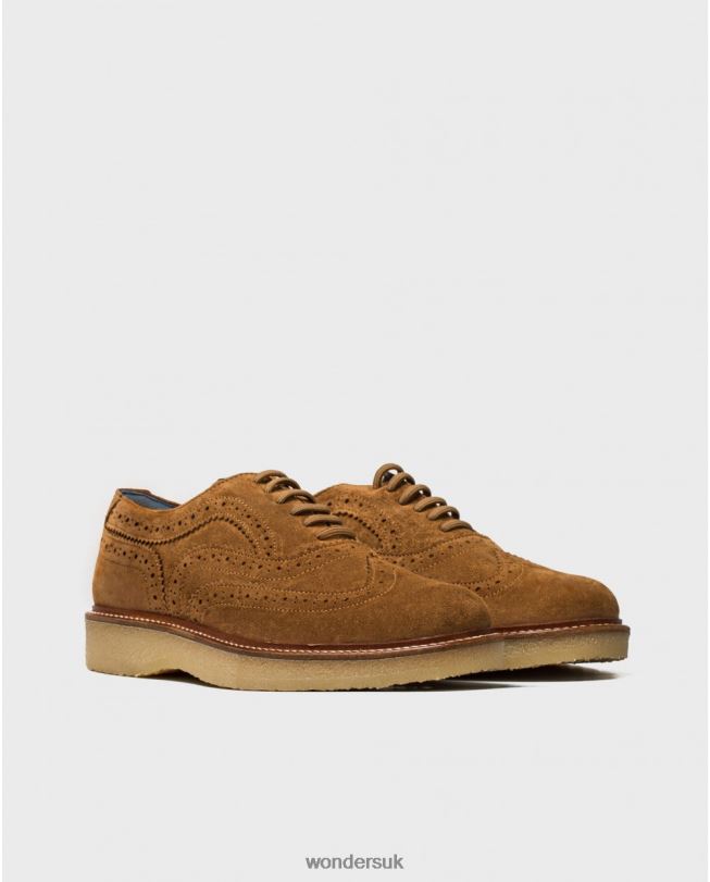 Footwear VZ2PD361 Men Wonders Camel Leather Shoe With Brogue Detail