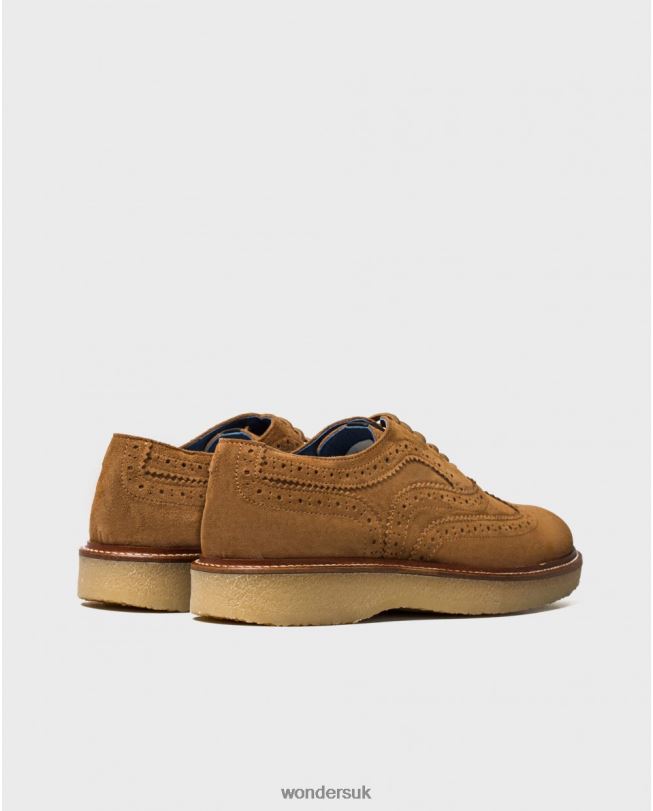 Footwear VZ2PD361 Men Wonders Camel Leather Shoe With Brogue Detail