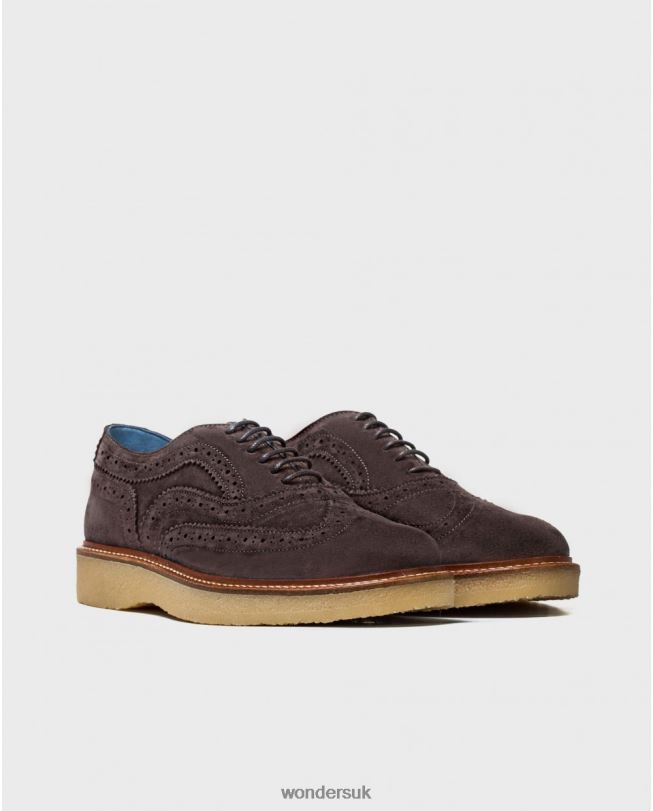 Footwear VZ2PD362 Men Wonders Gris Leather Shoe With Brogue Detail