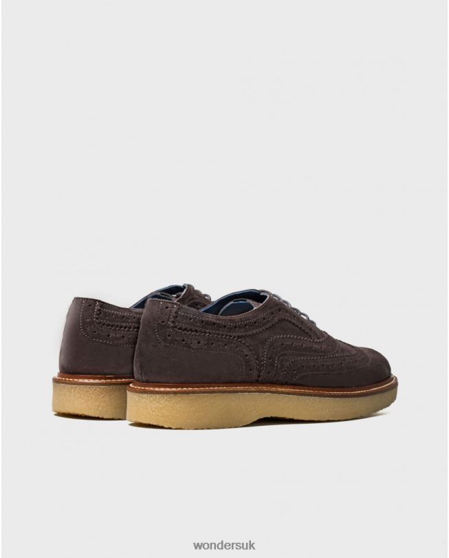 Footwear VZ2PD362 Men Wonders Gris Leather Shoe With Brogue Detail