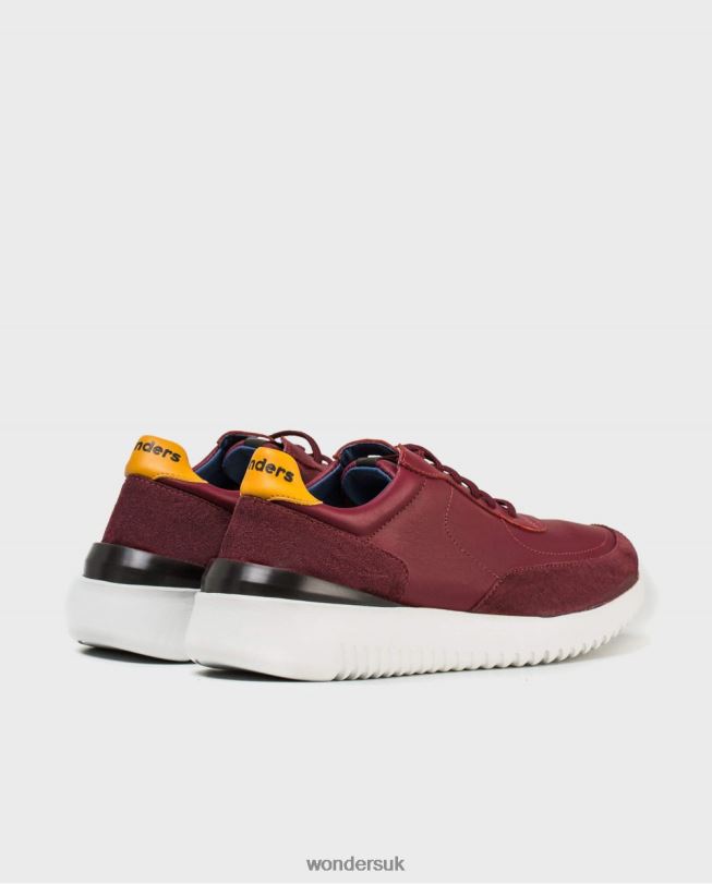 Footwear VZ2PD453 Men Wonders Vino/Musta Leather Sneaker With Elastic Closure