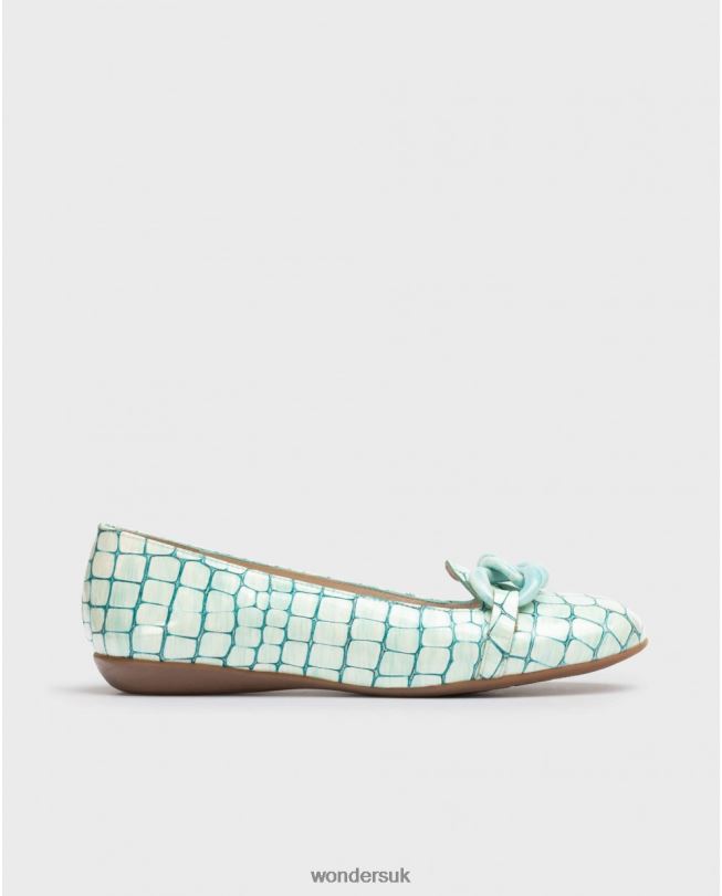 Footwear VZ2PD419 Women Wonders Akua Blue Ballet Pumps With Chain