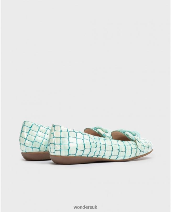 Footwear VZ2PD419 Women Wonders Akua Blue Ballet Pumps With Chain
