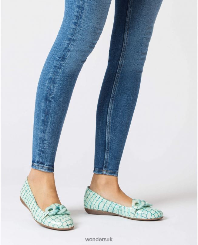 Footwear VZ2PD419 Women Wonders Akua Blue Ballet Pumps With Chain