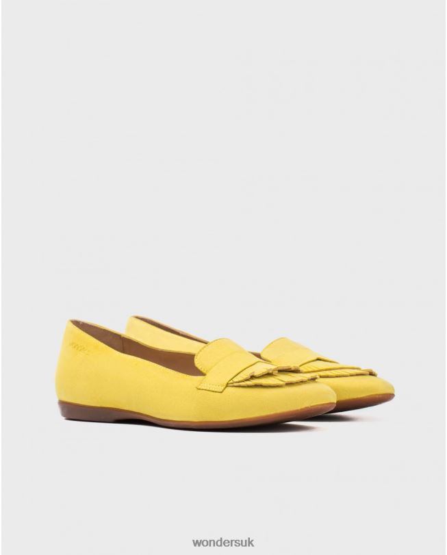 Footwear VZ2PD421 Women Wonders Sunny Leather Ballet Pump With Double Fringe