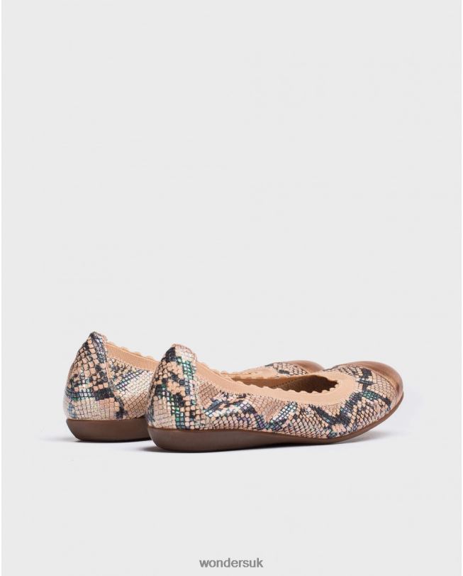 Footwear VZ2PD429 Women Wonders Salmon Elastic Ballerina