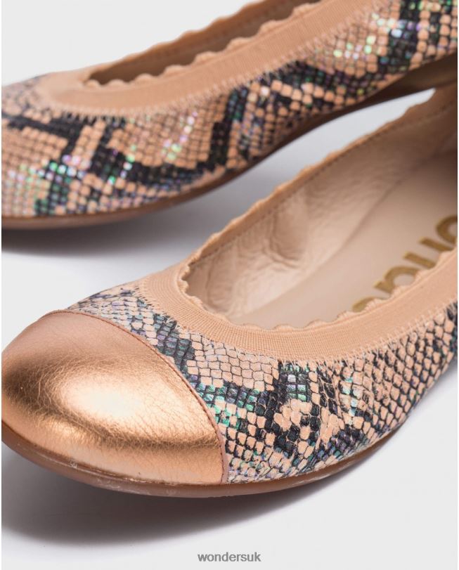 Footwear VZ2PD429 Women Wonders Salmon Elastic Ballerina