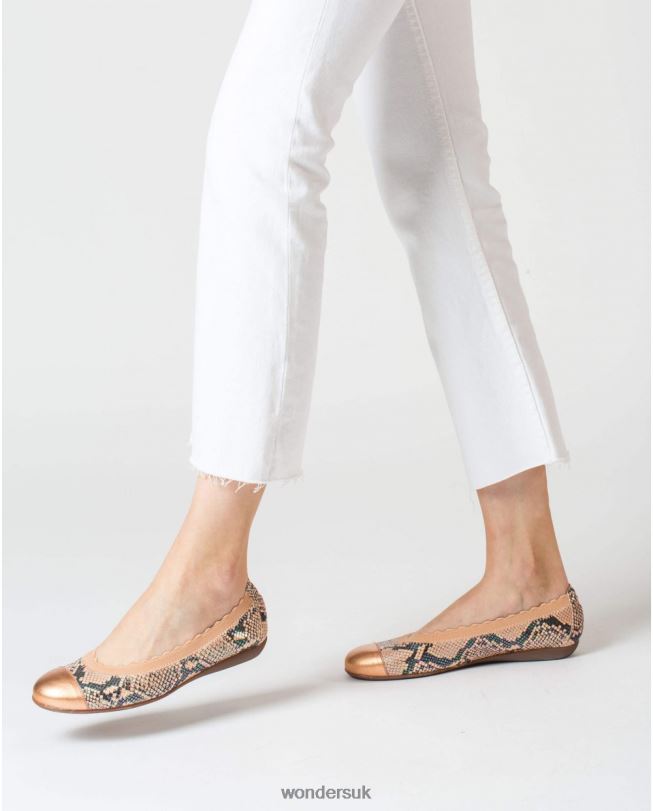 Footwear VZ2PD429 Women Wonders Salmon Elastic Ballerina