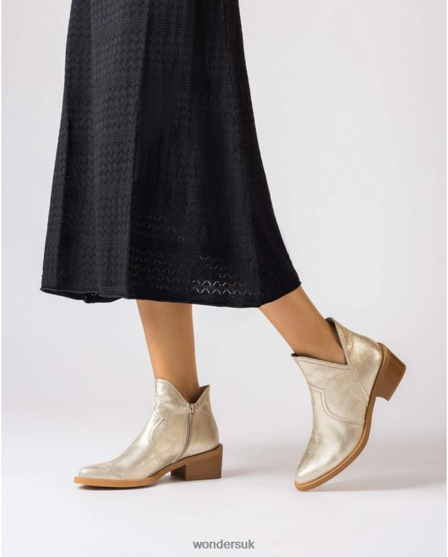 Footwear VZ2PD52 Women Wonders Platino Gold Cava Ankle Boot