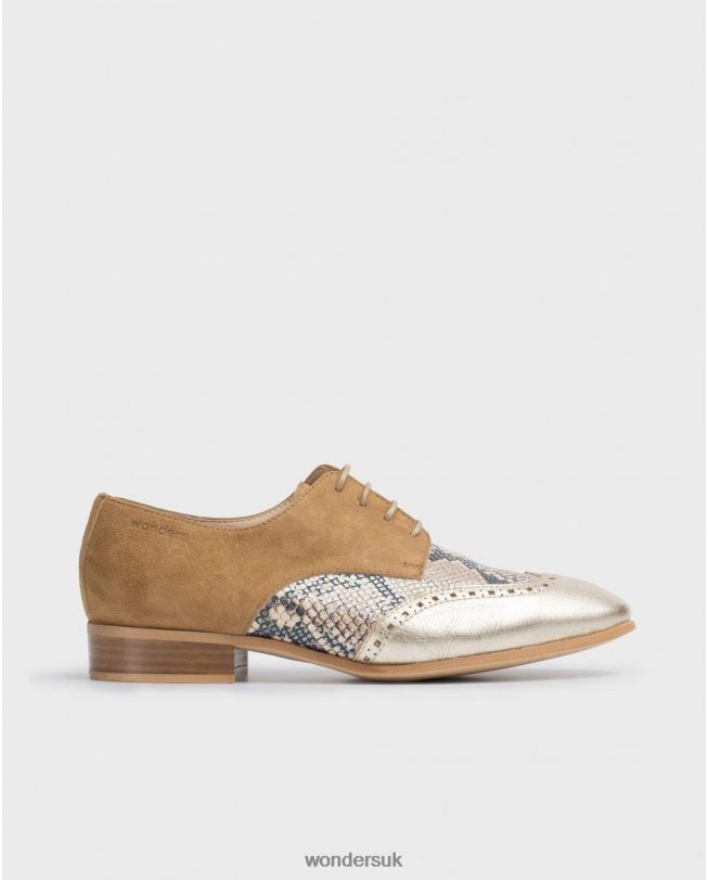 Footwear VZ2PD427 Women Wonders Pla/San/Sa Leather Brogue Shoe
