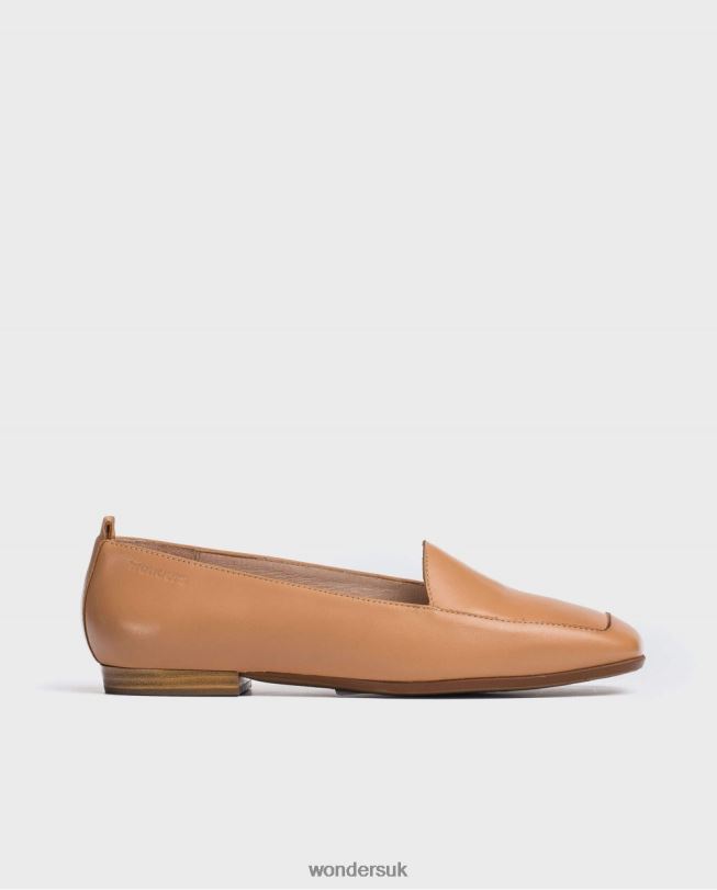 Footwear VZ2PD428 Women Wonders Sand Flat Leather Shoe