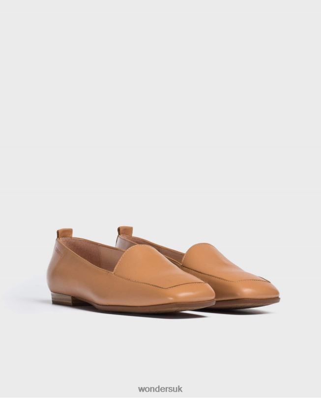 Footwear VZ2PD428 Women Wonders Sand Flat Leather Shoe