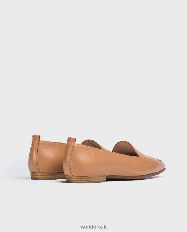 Footwear VZ2PD428 Women Wonders Sand Flat Leather Shoe
