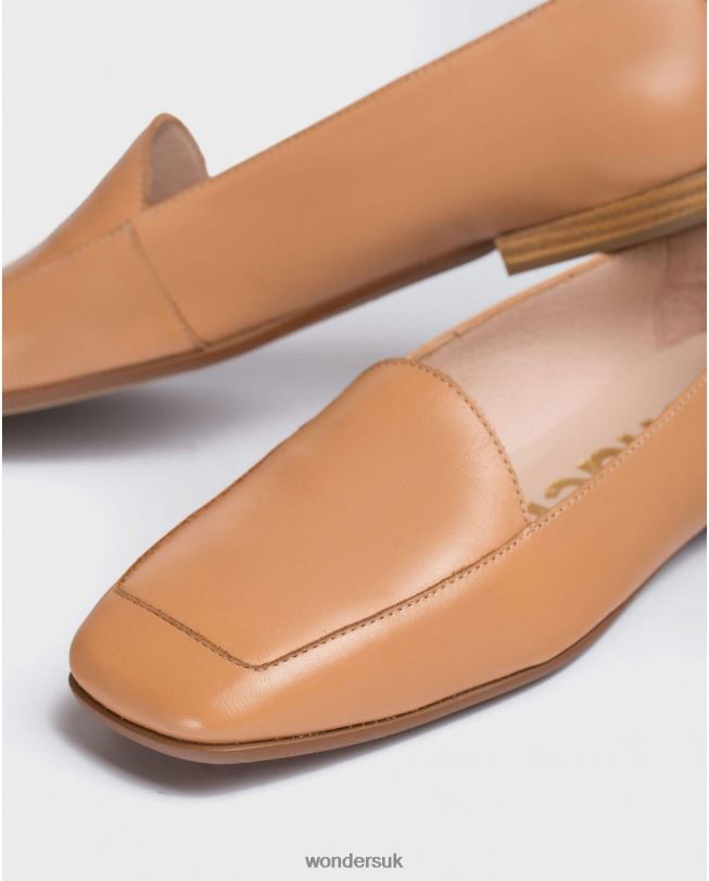 Footwear VZ2PD428 Women Wonders Sand Flat Leather Shoe