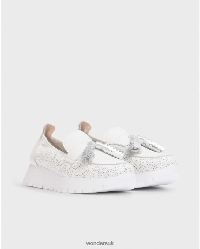 Footwear VZ2PD178 Women Wonders Off/Plata White Materia Moccasin