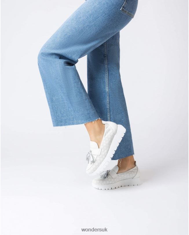 Footwear VZ2PD178 Women Wonders Off/Plata White Materia Moccasin