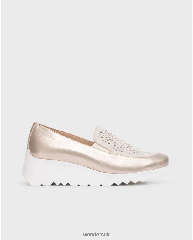 Footwear VZ2PD234 Women Wonders Platin/Beg Platinum Harrison Moccasin