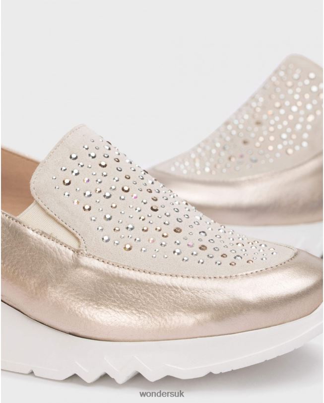 Footwear VZ2PD234 Women Wonders Platin/Beg Platinum Harrison Moccasin