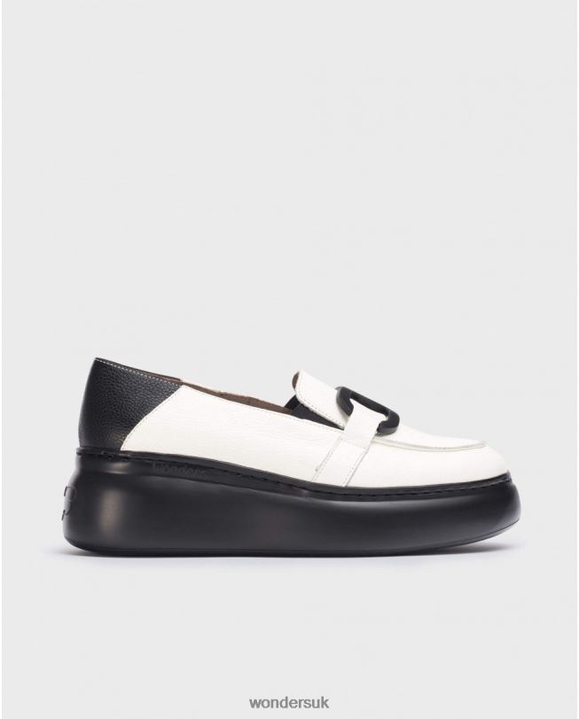 Footwear VZ2PD240 Women Wonders Milk/Negro White Begin Moccasin