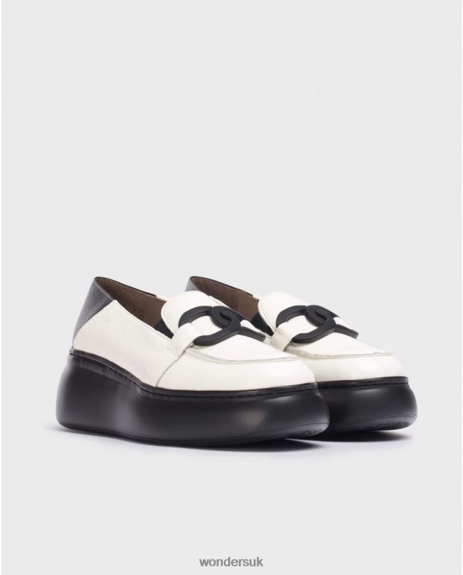 Footwear VZ2PD240 Women Wonders Milk/Negro White Begin Moccasin