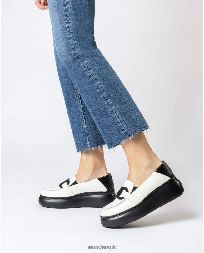 Footwear VZ2PD240 Women Wonders Milk/Negro White Begin Moccasin