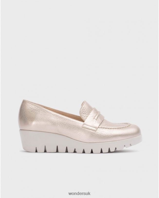 Footwear VZ2PD263 Women Wonders Platino Gold Rings Moccasin