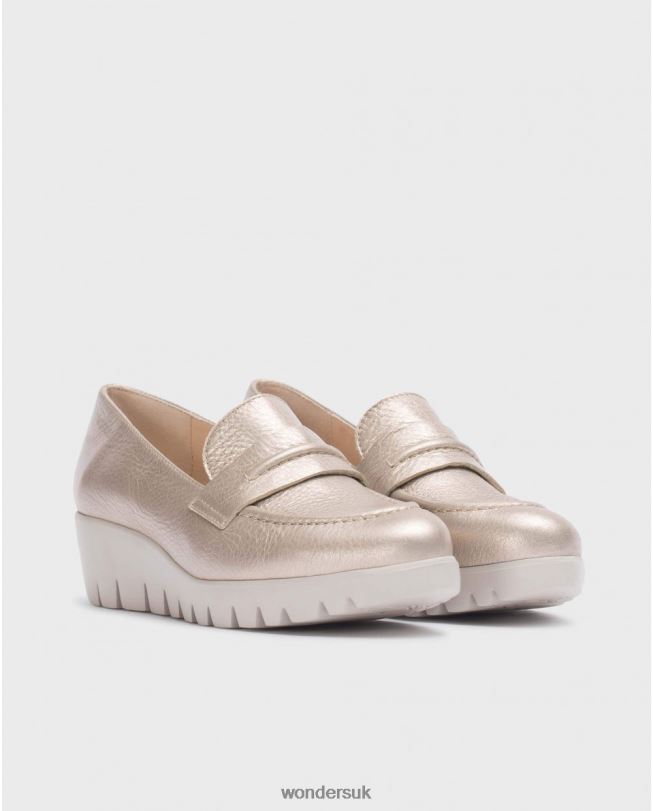 Footwear VZ2PD263 Women Wonders Platino Gold Rings Moccasin