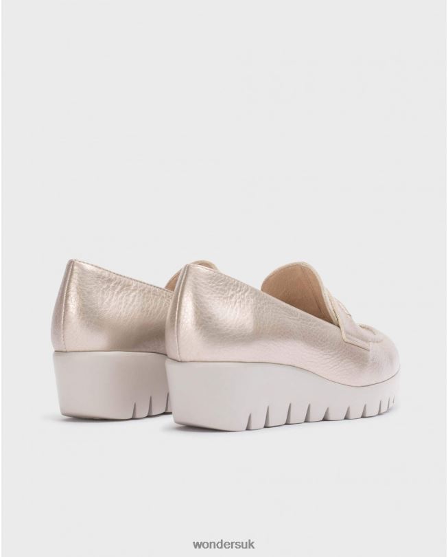 Footwear VZ2PD263 Women Wonders Platino Gold Rings Moccasin