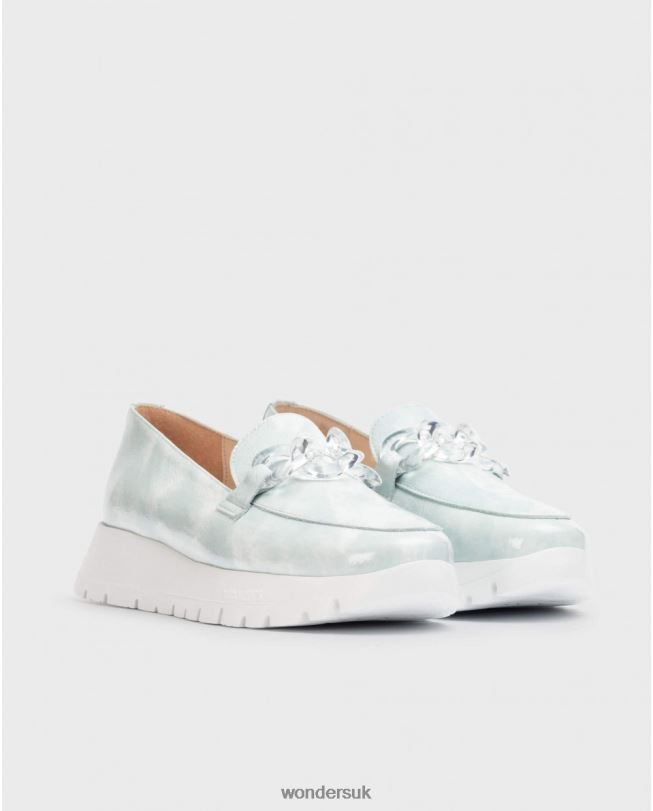 Footwear VZ2PD297 Women Wonders Aloe Blue Rose Moccasin
