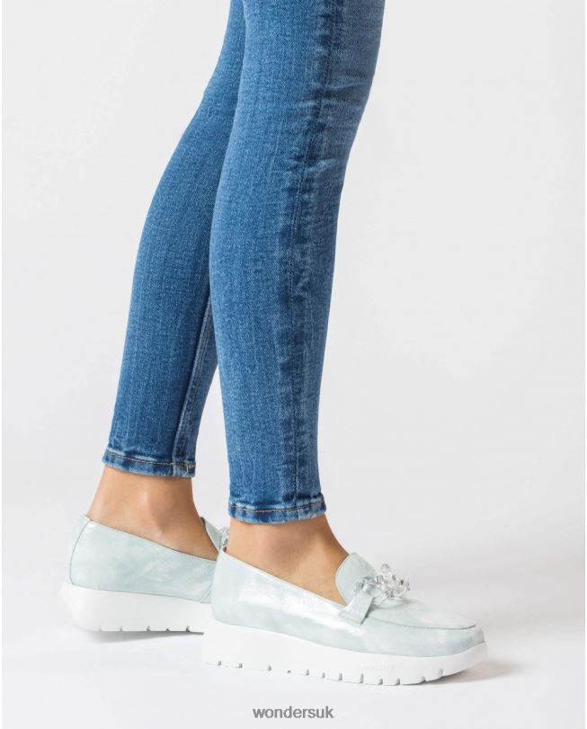 Footwear VZ2PD297 Women Wonders Aloe Blue Rose Moccasin
