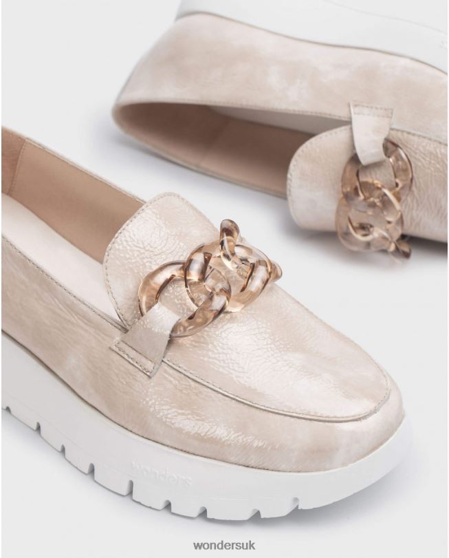 Footwear VZ2PD298 Women Wonders Taupe Brown Rose Moccasin