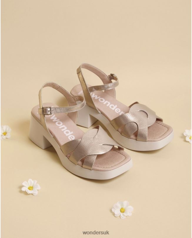 Footwear VZ2PD119 Women Wonders Platino Gold Georgina Sandal