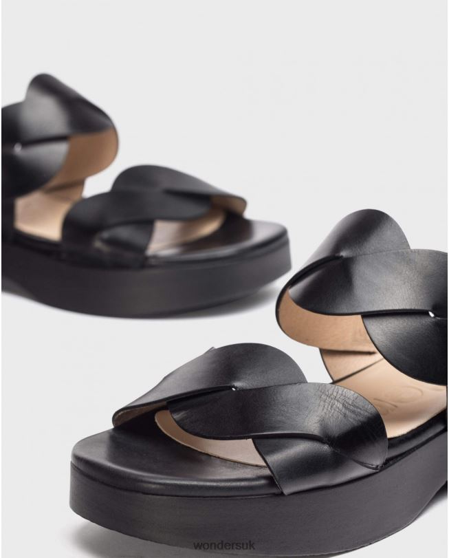 Footwear VZ2PD208 Women Wonders Negro Black Maui Sandal