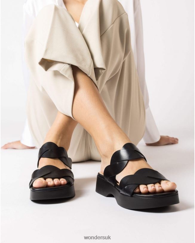 Footwear VZ2PD208 Women Wonders Negro Black Maui Sandal
