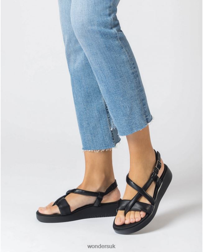 Footwear VZ2PD22 Women Wonders Negro Black Tube Sandal