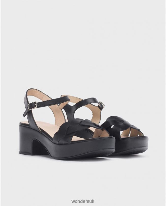Footwear VZ2PD244 Women Wonders Negro Black Luna Sandal