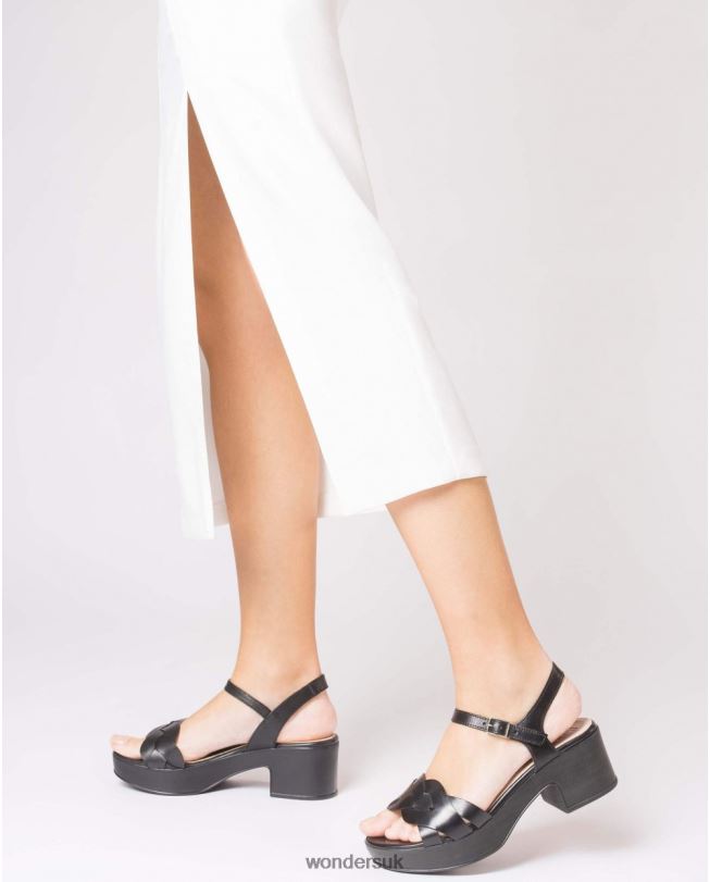 Footwear VZ2PD244 Women Wonders Negro Black Luna Sandal