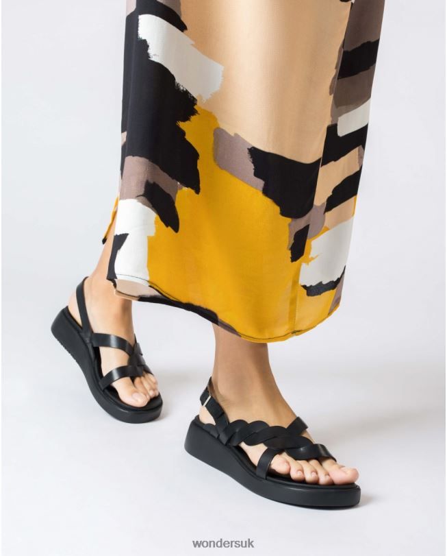 Footwear VZ2PD256 Women Wonders Negro Black Jang Sandal