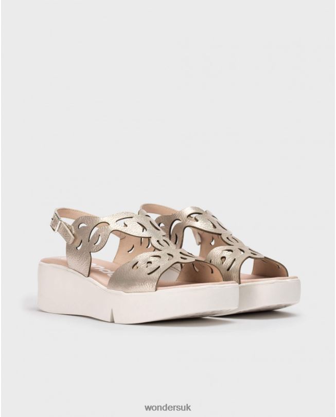 Footwear VZ2PD261 Women Wonders Platino Platinum Afro Sandal
