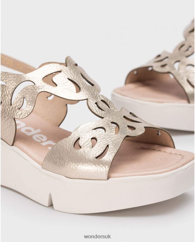 Footwear VZ2PD261 Women Wonders Platino Platinum Afro Sandal