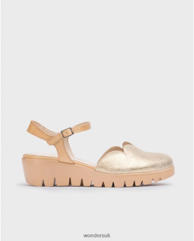 Footwear VZ2PD262 Women Wonders Gold/Sand Gold Caravaca Sandal