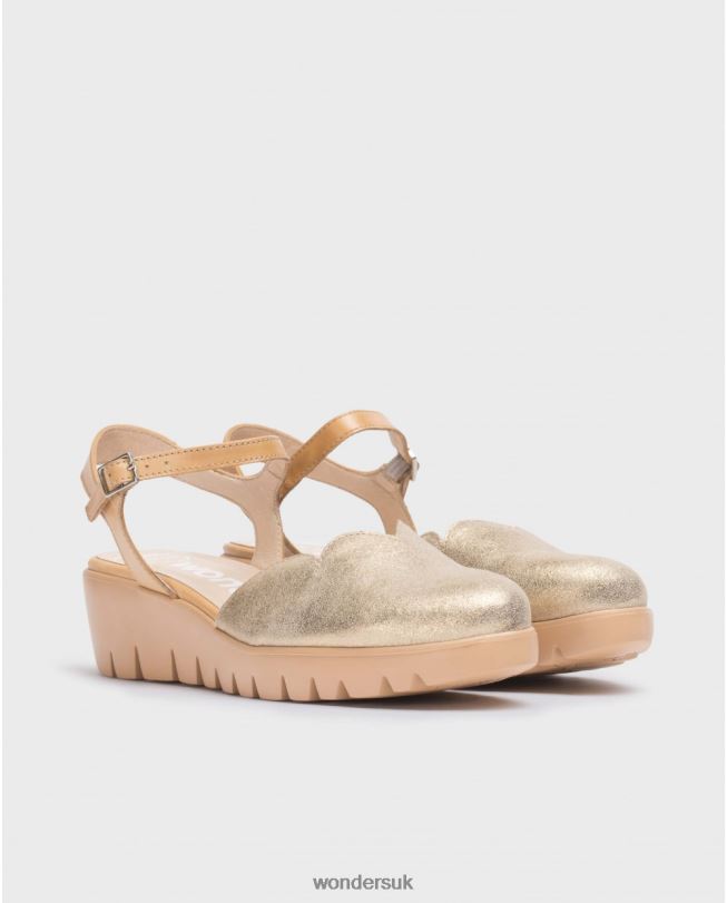 Footwear VZ2PD262 Women Wonders Gold/Sand Gold Caravaca Sandal
