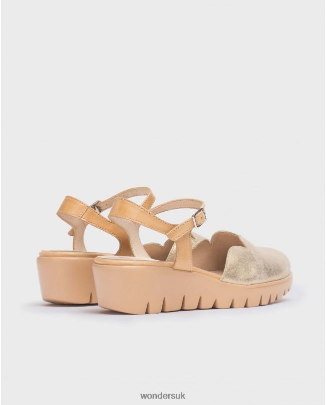 Footwear VZ2PD262 Women Wonders Gold/Sand Gold Caravaca Sandal