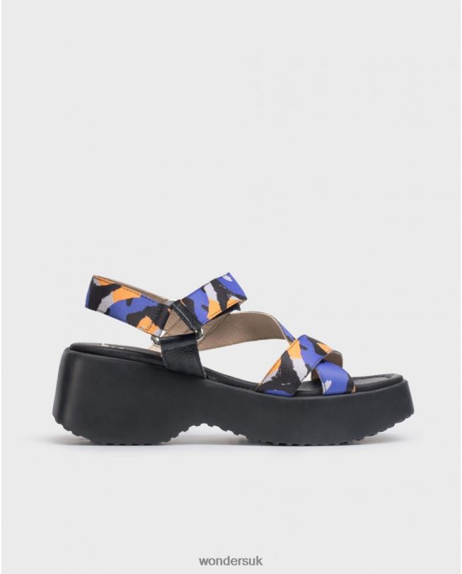 Footwear VZ2PD286 Women Wonders Azul/Negro Blue Lisa Sandal