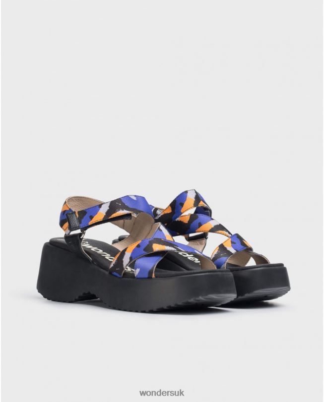 Footwear VZ2PD286 Women Wonders Azul/Negro Blue Lisa Sandal