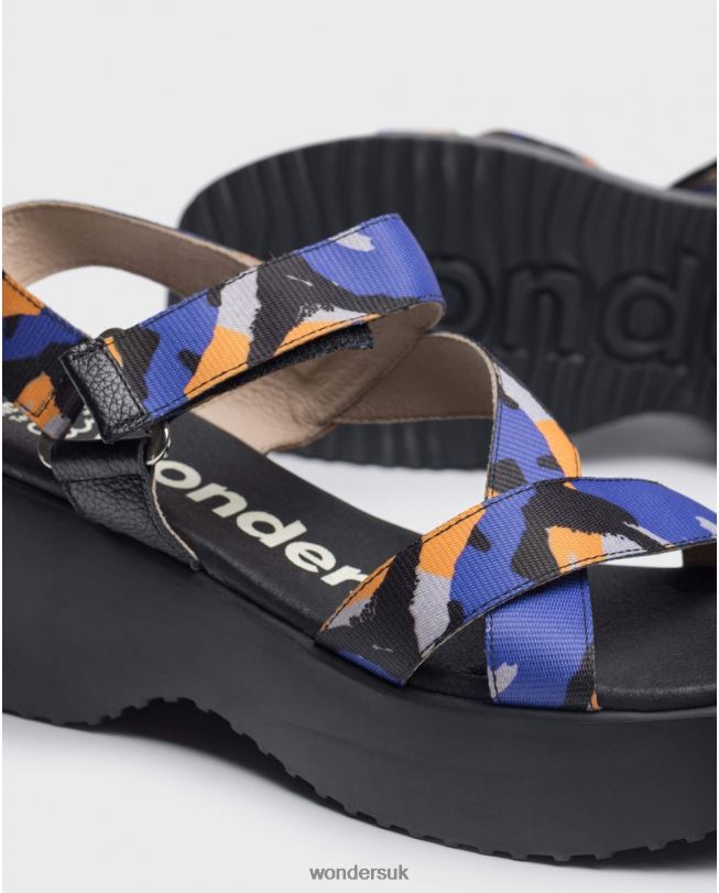 Footwear VZ2PD286 Women Wonders Azul/Negro Blue Lisa Sandal