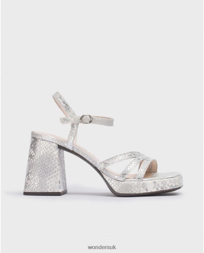Footwear VZ2PD2 Women Wonders Plata Silver Love Sandal